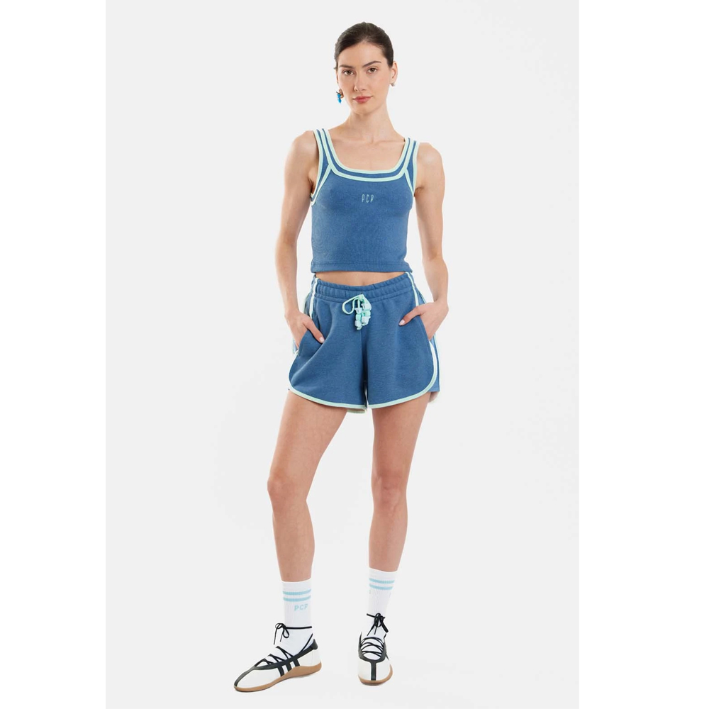PCP Niki Rib Top Γυναικεία Αμάνικη Crop Μπλούζα - 4